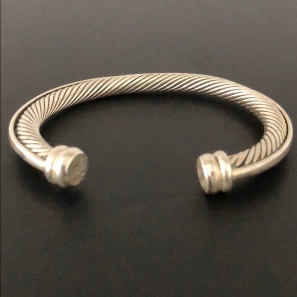 VINTAGE STERLING SILVER SPIRAL DESIGN CUFF - Picture 1 of 8